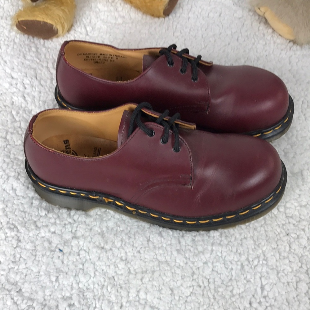 Dr. Martens Women’s 3-Eye Shoe in Cherry Red Work Shoe.